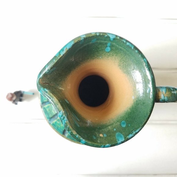 Italian Florentine Pitcher Vase w/ Lava Glaze, Bitossi Era Mid Century - Picture 8 of 12